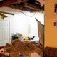 A local home damaged by a massive explosion at Watson Valve Services in Houston, Texas on Jan. 24, 2020.